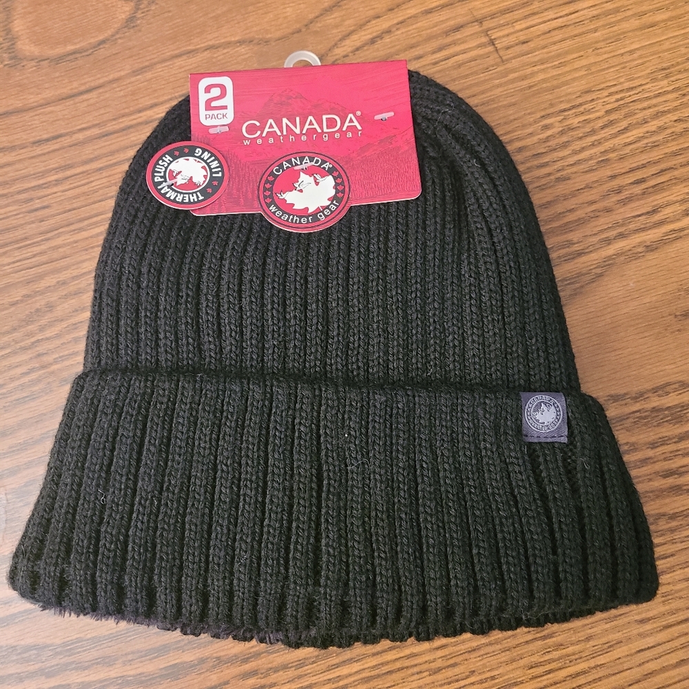 NWT Canadia Weather Gear Therma Plush Lined Beanies in One Size